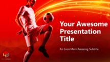 Free Soccer PowerPoint Template (Red) - Cover Slide 6