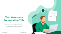 Cartoon Business PowerPoint and Google Slides Template - Theme 11