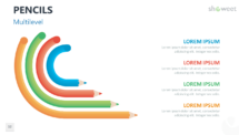 Pencils Infographics for PowerPoint - Multilevel