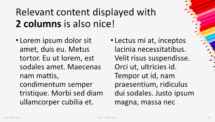 Crayons de Couleur – Modèle PowerPoint - Texte 2 Colonnes