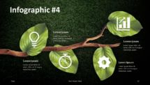 Wooden Logs PowerPoint Template - Infographic Branch with Leaves