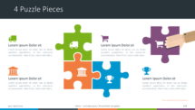 Free PowerPoint Puzzle - 4 Pieces and Hand