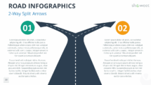 PowerPoint Infographics - 2-Way Split Arrows