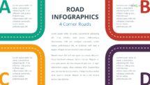 PowerPoint Infographics - 4 Corner Roads