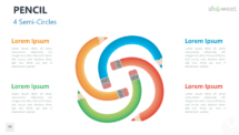 Pencils Infographics for PowerPoint - 4 Semi-Circles