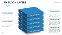 3D Block Layers for PowerPoint - 5 Layers