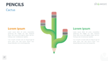 Pencils Infographics for PowerPoint - Cactus