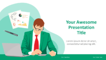 Cartoon Business PowerPoint and Google Slides Template - Theme 17