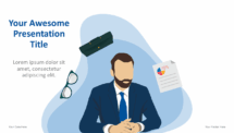 Cartoon Business PowerPoint and Google Slides Template - Theme 18