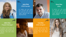 Meet the team for PowerPoint - 4 People (Full Page) and Arrows