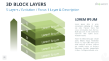 3D Block Layers for PowerPoint - 5 Layers (Evolution)