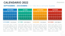 Calendario 2022 para PowerPoint - 4 Meses
