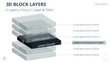 3D Block Layers for PowerPoint - 6 Layers (Focus)