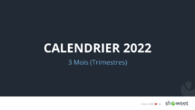 Calendrier 2022 PowerPoint - 3 Mois (Trimestres)