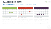 Calendrier 2019 PowerPoint - 2nd Trimestre