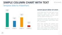 Simple Column Chart with Text PowerPoint Template