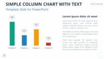 Simple Column Chart with Text PowerPoint Template