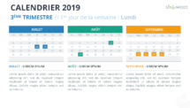 Calendrier 2019 PowerPoint - 3eme Trimestre