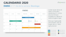 Junio 2020 - Calendario para PowerPoint - Semana comenzando el domingo