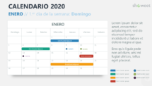 Junio 2020 - Calendario para PowerPoint - Semana comenzando el domingo