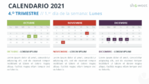Calendario 2021 PowerPoint - 4o Trimestre 2021