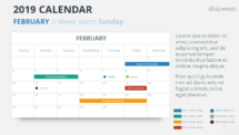Calendar 2019 PowerPoint Template - FEBRUARY - Week Starts Sunday