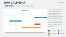 Calendar 2019 PowerPoint Template - FEBRUARY - Week Starts Sunday