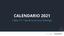 Calendario 2021 PowerPoint - 1 Mes (empieza con Domingo)