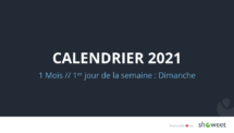 Calendrier 2021 pour PowerPoint - 1 Mois (commence le Dimanche)