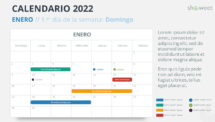 Calendario Enero 2022 para PowerPoint