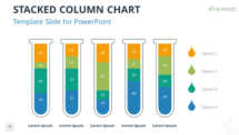 Stacked Column Chart PowerPoint - Glass Tubes