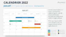 Calendrier Juillet 2022 PowerPoint