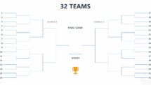 Tournament Bracket Template for PowerPoint with 2 Sides - 32 Teams