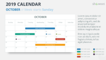 Calendar 2019 PowerPoint Template - OCTOBER - Week Starts Sunday