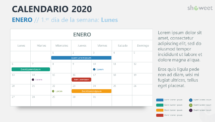 Enero Calendario 2020 PowerPoint