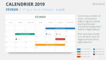 Calendrier 2019 PowerPoint - FEVRIER