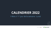 Calendrier 2022 PowerPoint - 1 Mois (Mensuel)