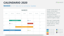 Marzo 2020 Calendario PowerPoint