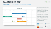 Calendrier 2021 pour PowerPoint - Janvier 2021