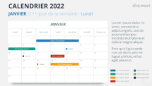 Calendrier Janvier 2022 PowerPoint