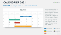 Calendrier 2021 pour PowerPoint - Fevrier 2021