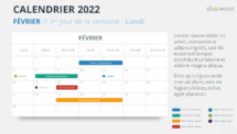 Calendrier Février 2022 PowerPoint