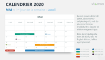 Mai 2020 Calendrier pour PowerPoint