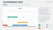 Calendario 2021 PowerPoint - Abril 2021