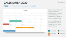 Juin 2020 Calendrier pour PowerPoint