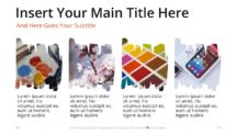 Oki - Multipurpose PowerPoint Template - 4 Brush Picture Placeholders Slide