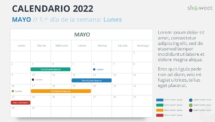 Calendario Mayo 2022 para PowerPoint