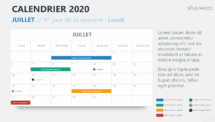 Juillet 2020 Calendrier pour PowerPoint