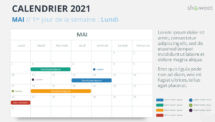 Calendrier 2021 pour PowerPoint - Mai 2021