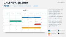 Calendrier 2019 PowerPoint - AOUT
